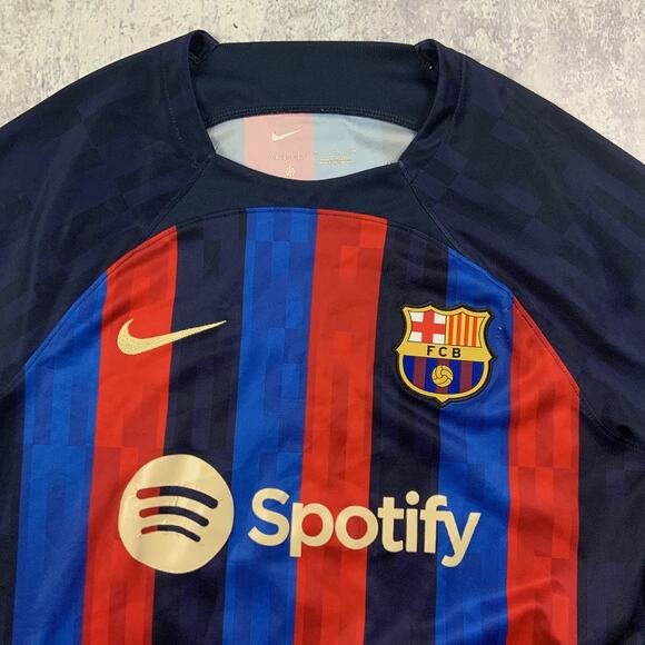Nike FC Barcelona Jersey Mens Medium Blue Dugan #16 Home Soccer Futbol 2022-23 - Picture 2 of 10